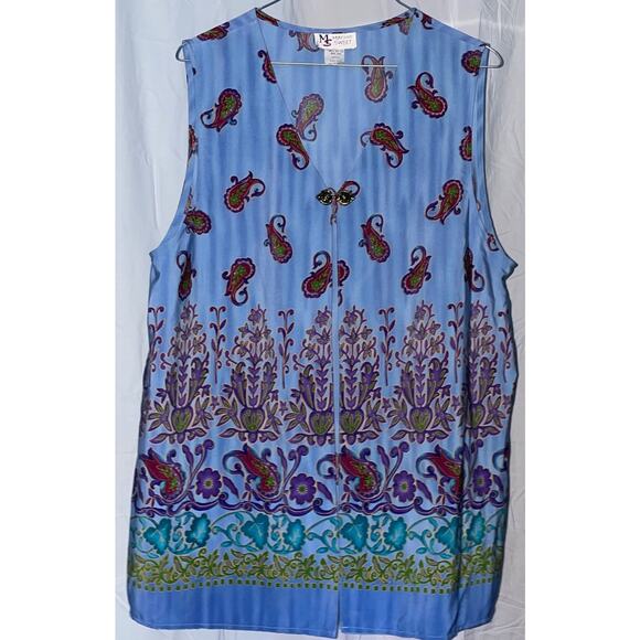 Vintage Maggie Sweet Petite Long Vest Sz lARGE - Picture 1 of 4